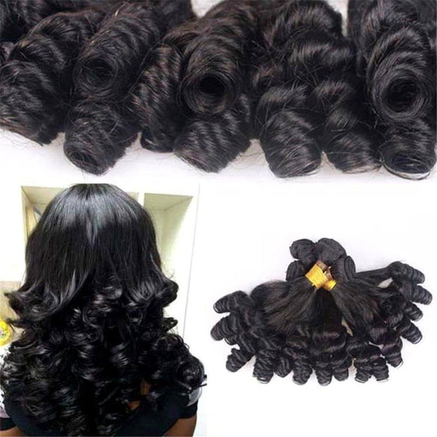 10A Grade Brazilian 3/4 Spiral Curl Human Hair bundles with 4x4 Closur